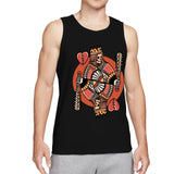 Men's Cool Dragon Head Tank Top, Y2K Grunge Aesthetic Black Sleeveless Shirt, Edgy Flame Monster Graphic Gym Vest, Summer Casual Muscle Tee