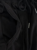 2-Piece Black High Neck Midriff Tank Smocked Waist Side Slit Wide Leg Pants Spice Girl Style Women Summer Date Wear