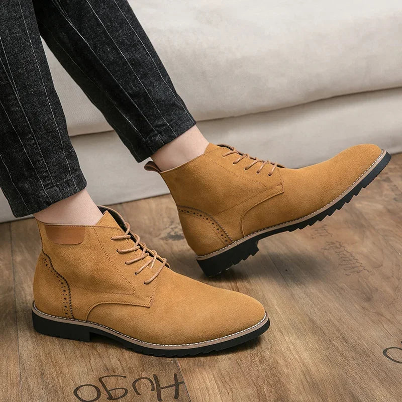 Pointed Toe Chelsea Boots Leather Men Winter Boots Winter Shoes for Men 2025 Male Boots Mens Ankle Shoes Zapatillas Male Hombre