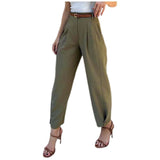 Elegant Women Pants Casual High Waisted Straight Pants Korean Fashion Solid Color Trousers Office Lady Baggy Pants Pantalones