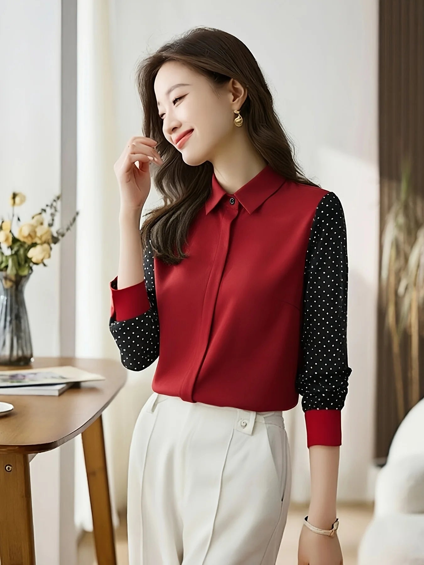 New elegant Women Blouses ladies shirts Blusas Mujer Long Sleeve Shirts causal Tops