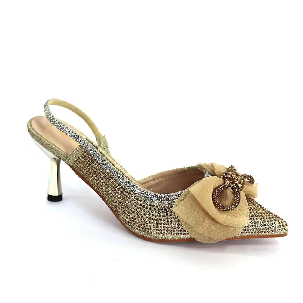Latest Women's Luxury Diamond Crystal High Heels New Fashion Sandals Party High Heels Elegant Italian Women's Shoes