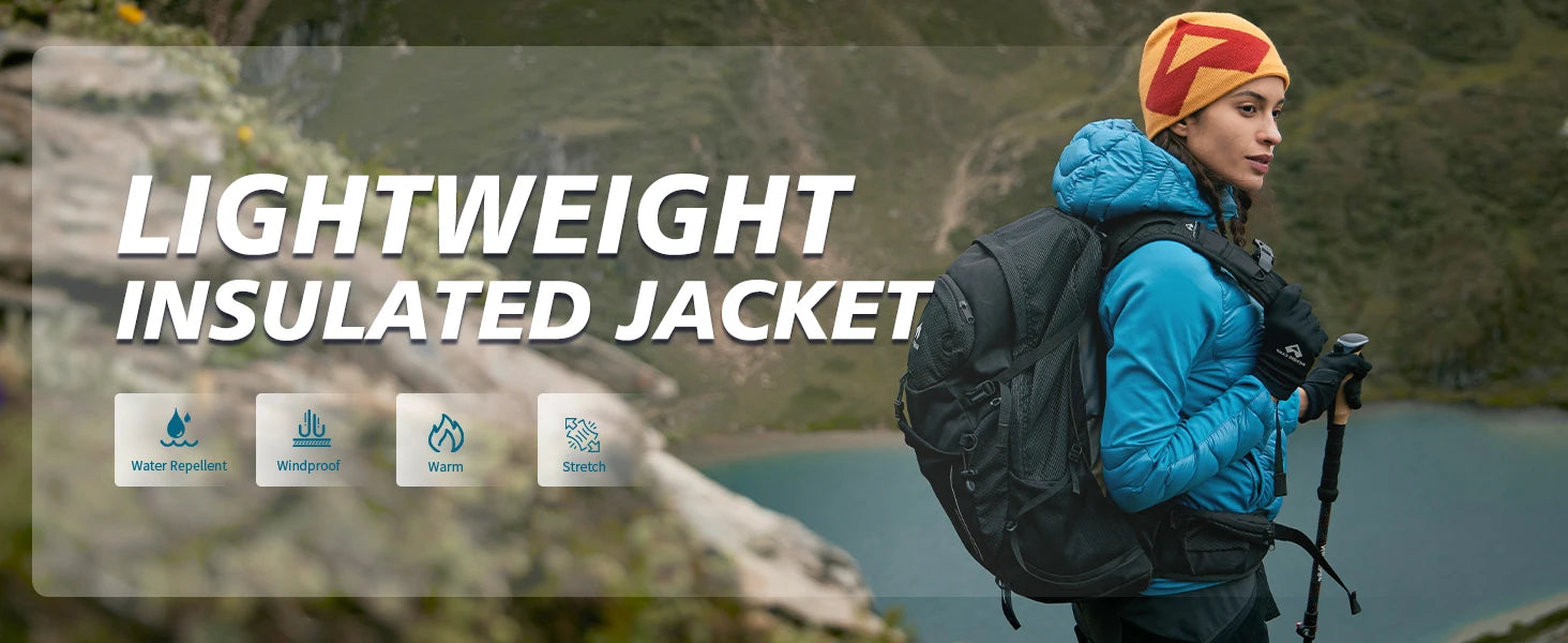 Pioneer Camp Womens Lightweight Insulated Running Jacket Puffer Packable Water Resistant with Zipper Pocket for Hiking Travel