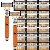 6-Layers Safety Razor Set High Quality Men Shaving Razor Sharp Stainless Steel Changeable Shaver Head Blades