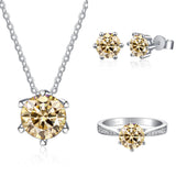 JoyceJelly Moissanite Jewelry Set With 1CT D Color VVS 3EX moissanite stone pass diamond test Wedding Luxury Fine Jewelry gift
