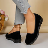 Women's Spring Comfortable and Durable Solid Color Versatile Lightweight Soft Bottom Casual Fashion One Step Sneakers