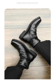 Hot-Selling Leather Boots for Men Fad Square Toe Drape Casual Chelsea Boot British High-end Cool High Top Men Boots Botas Hombre