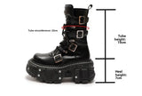 Women's 2025 New Niche Internet Celebrity Muffin Platform Locomotive Punk Goth Lace-up Medium Boots
