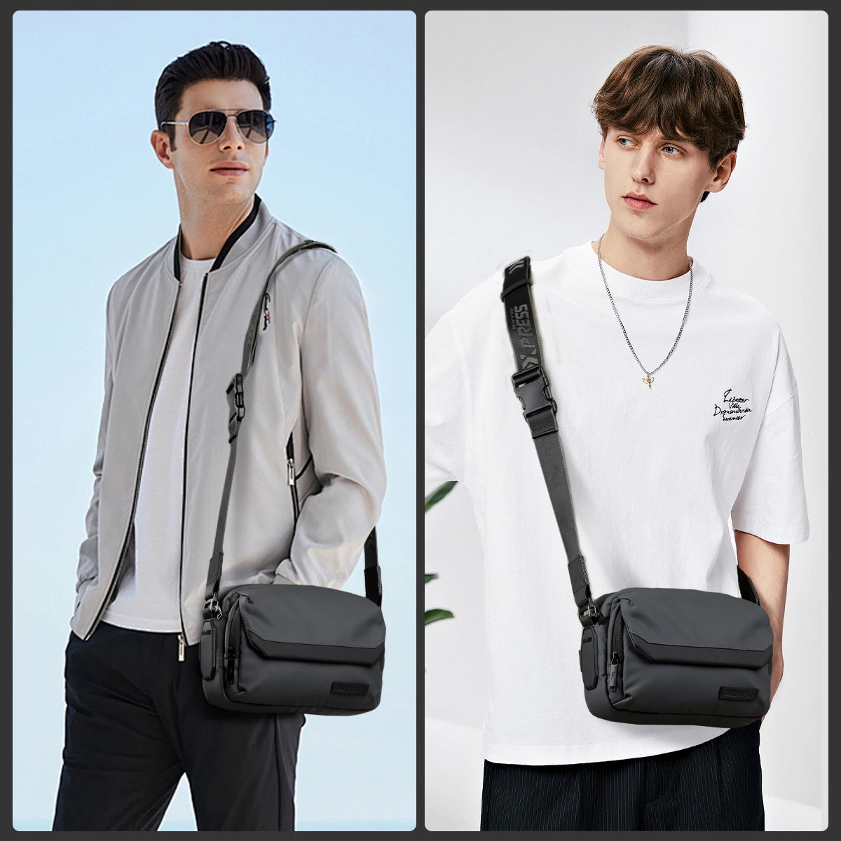 Men Women Shoulder Bag Design Plaid Messenger Bag Crossbody Bag Casual Zipper Small Square Sling Bag Waterproof