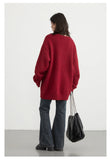 CHIC VEN Women Sweaters Solid Loose Pullovers New V-neck Knitwear Knitted Jumpers Female Top Fashion Woman Autumn Winter 2024