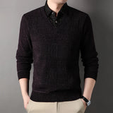 Winter Men Fleece Sweater Thickened Pullover Shirt Collar Sweaters Velvet Clothing Autumn Winter Jumpers Fashion Knitwear