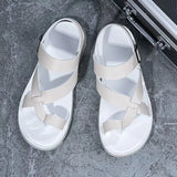 Summer Men Rome Genuine Leather Roman Sandals Gladiator 2024 Sandalias Romanas Hombre Flat Sandles Dropshipping