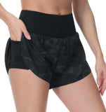 THE GYM PEOPLE Women’s Quick Dry Running Shorts Mesh Liner High Waisted Tennis Workout Shorts Zipper Pockets