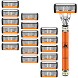 6-Layers Safety Razor Set High Quality Men Shaving Razor Sharp Stainless Steel Changeable Shaver Head Blades