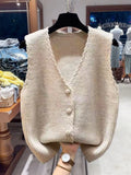 V-Ne Knitted Vest Outerwear Svel Autumn Faion Women's Jaet Casual Sle Commute Wind No Brand Chinese Made