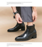 Western Boots for Men Cowboy Black Zipper Brown Ankle Boots Business Handmade Size 38-46 Mens Boots 2025 new