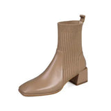 2026 Autumn Winter New Ankle Socks Shoes Women Fashion Large Size 43 Knitted Short Boots Women Slip on High Heels Botas De Mujer