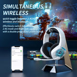 BW01 Wireless Gaming Headset with Mic for PC PS4 PS5 2.4G Bluetooth USB Gamer Headphones with Mic for Laptop Computer