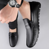 Luxury Brand Soft Sole Loafers Man Casual Shoe Flats Leather Shoes for Men Moccasin Business Dress Formal Soft Sole Low Shoes