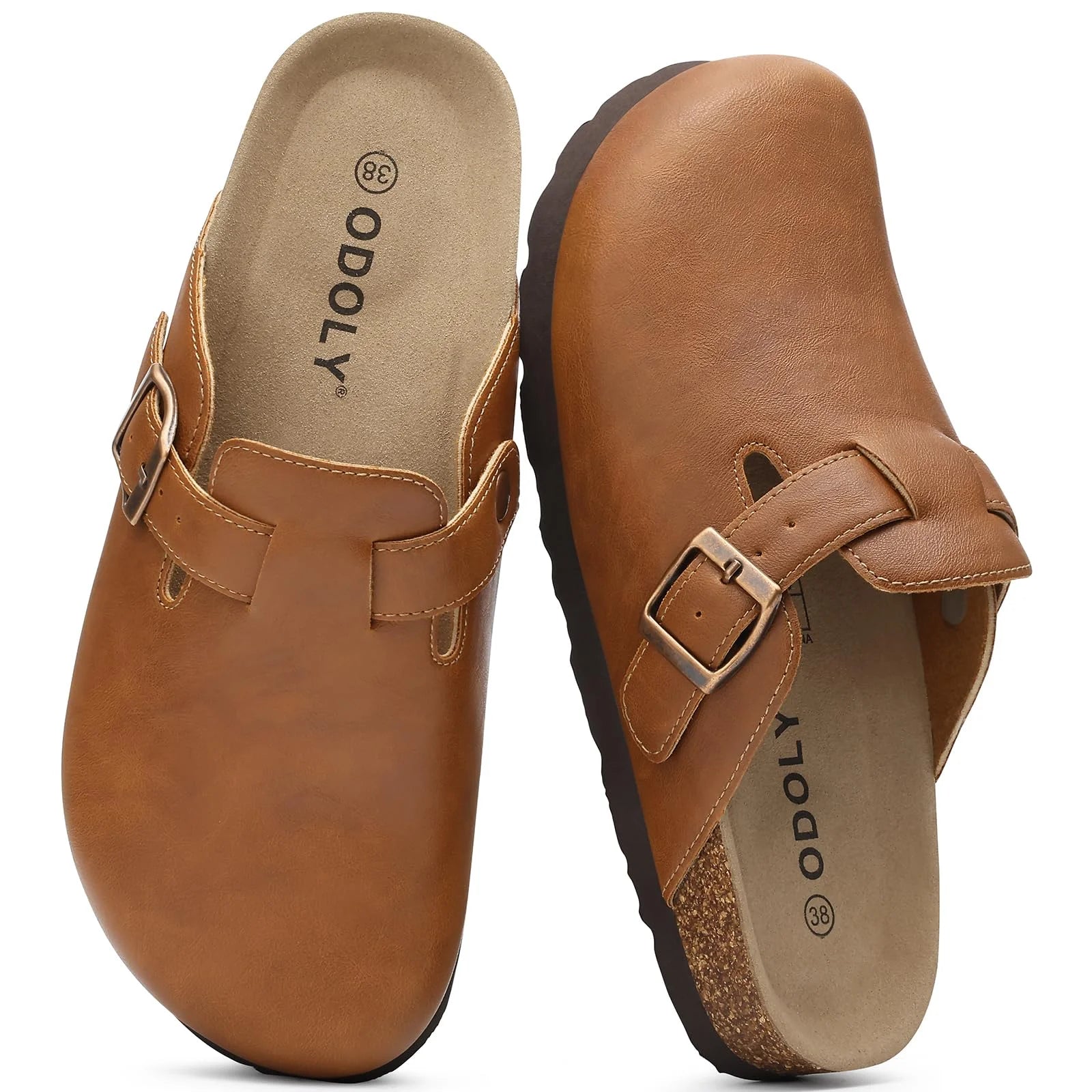 Asgard Unisex Vegan Leather Clogs Fashion Non-slip Cork Footbed Mules Slippers With Arch Support Lady Cozy Casual Potato Shoes