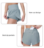 THE GYM PEOPLE Women’s Quick Dry Running Shorts Mesh Liner High Waisted Tennis Workout Shorts Zipper Pockets