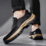 Stylish Men's Leather Loafers Men Thick Bottom Business Shoe Classic Leather Man Casual Shoes Senior Brand Male Walking Footwear