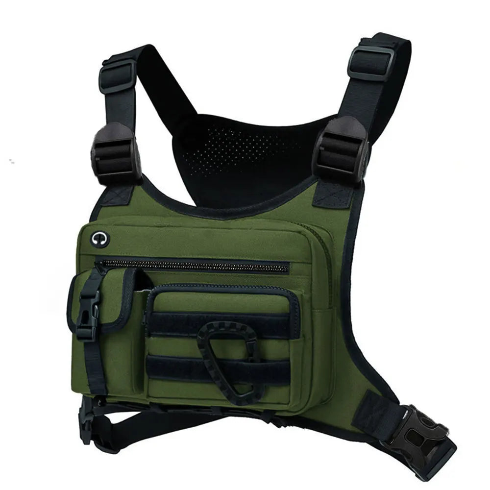 Tactical Outdoor Chest Bag Men's Vest Bag MOLLE Chest Pack for Cycling Bags Running Front Chest Bag Sports Vest Bag