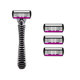 Safety Razor With 3/6/12/18/24/36Pcs 6 Layer Stainless Steel Shaving Cartridges For Men Women Hair Removal Shaving▪