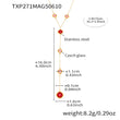 Colorful Long Square Pendant Stainless Steel Necklace for Women Luxury Czech Glass Gold Plated Waterproof Charm Jewelry