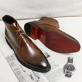 Men Boots Red Sole Handmade Solid Color Lace Up Classic Business Ankle Boots for Men Free Shipping Fashion Mens Shoes