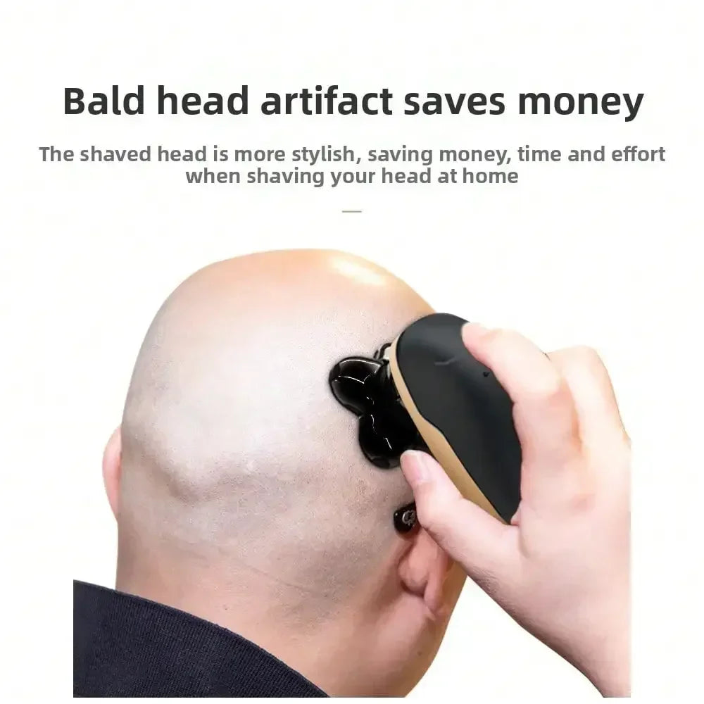 Five-Knife-Headed Bald Artifact, Full-Body Water-Washed Electric Razor, Self-Scraping To Remove Hand Residues, Quick Shaving Without Stubble, For Men