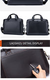 Men's leather handbag, top layer cowhide briefcase, leather laptop bag, diagonal cross office bag