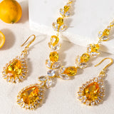 3pcs Elegant Bride Necklace Earrings Set Luxury High End Jewelry for Women Evening gown accessory set Party Accessories