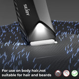 Electric Body Hair Trimmer,Groin Trimmer Ceramic Blade, Waterproof Wet/Dry Groomer, USB Recharge Dock, Men’s Wireless Ball Shaver,LED Display