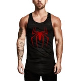 Gym Bodybuilding Summer Absorb Sweat Shirts Mesh Breathable Quick Dry Sleeveless Vests Mens Workout Fitness Red Spider Tank Tops