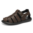 Summer New Men's Sandals High Quality Leather Roman Shoes Men Casual Beach Shoes Luxury Hollow Out Sandalias Male Big Size 38-48