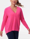 THE GYM PEOPLE Women's Long Sleeve Workout Shirts Loose Fit V-Neck Running T-Shirts Tops