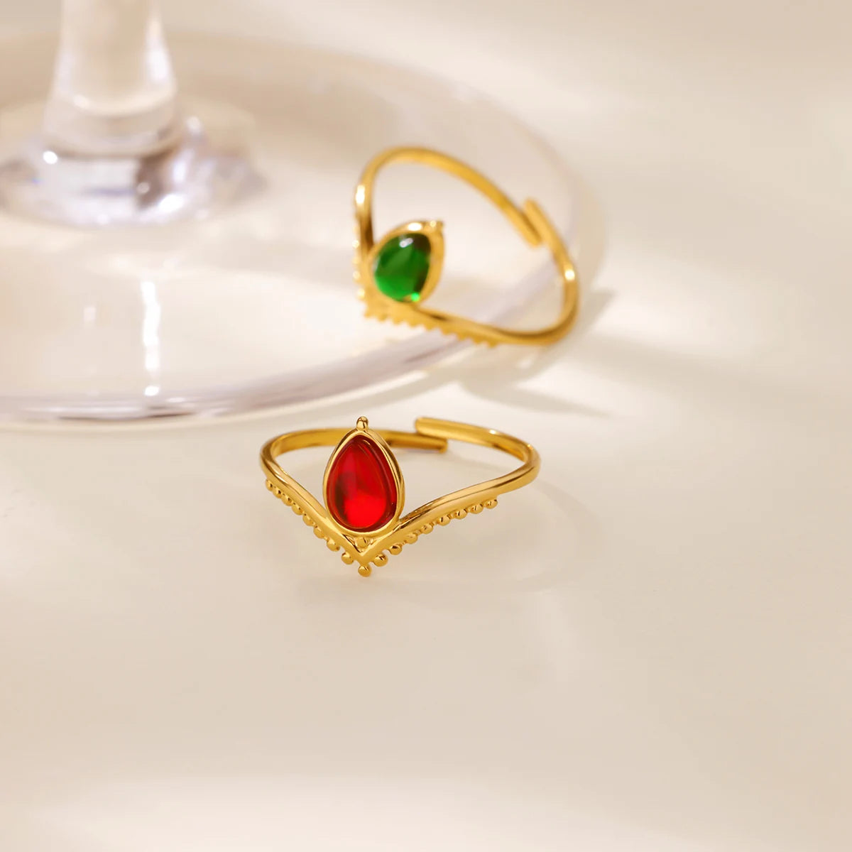 Luxury Jewelry Set Opal Stone Rings for Women Gold Color Stainless Steel Ring Minimalist Aesthetic Jewelry 2026 Freeshipping