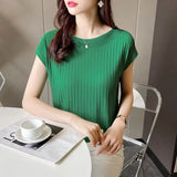 Blusas Mujer De Moda 2025Verano Short Sleeve Knitted Tops Sweater Women Pullovers Sweaters For Women Woman Sweaters Blusa