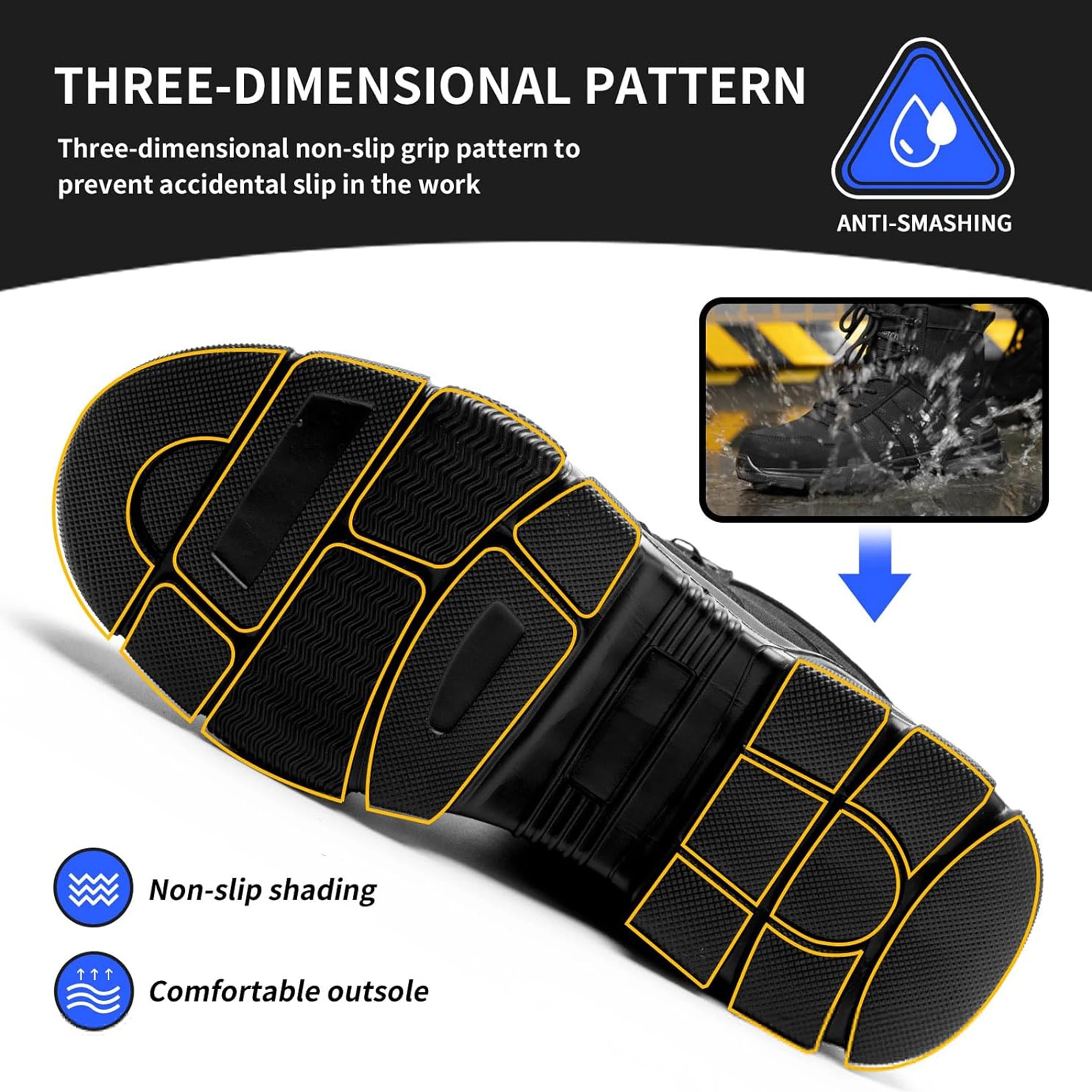 Lightweight Indestructible Steel Toe Safety Work Shoes Puncture Resistant Non Slip Tactical Work Sneakers for Men Women