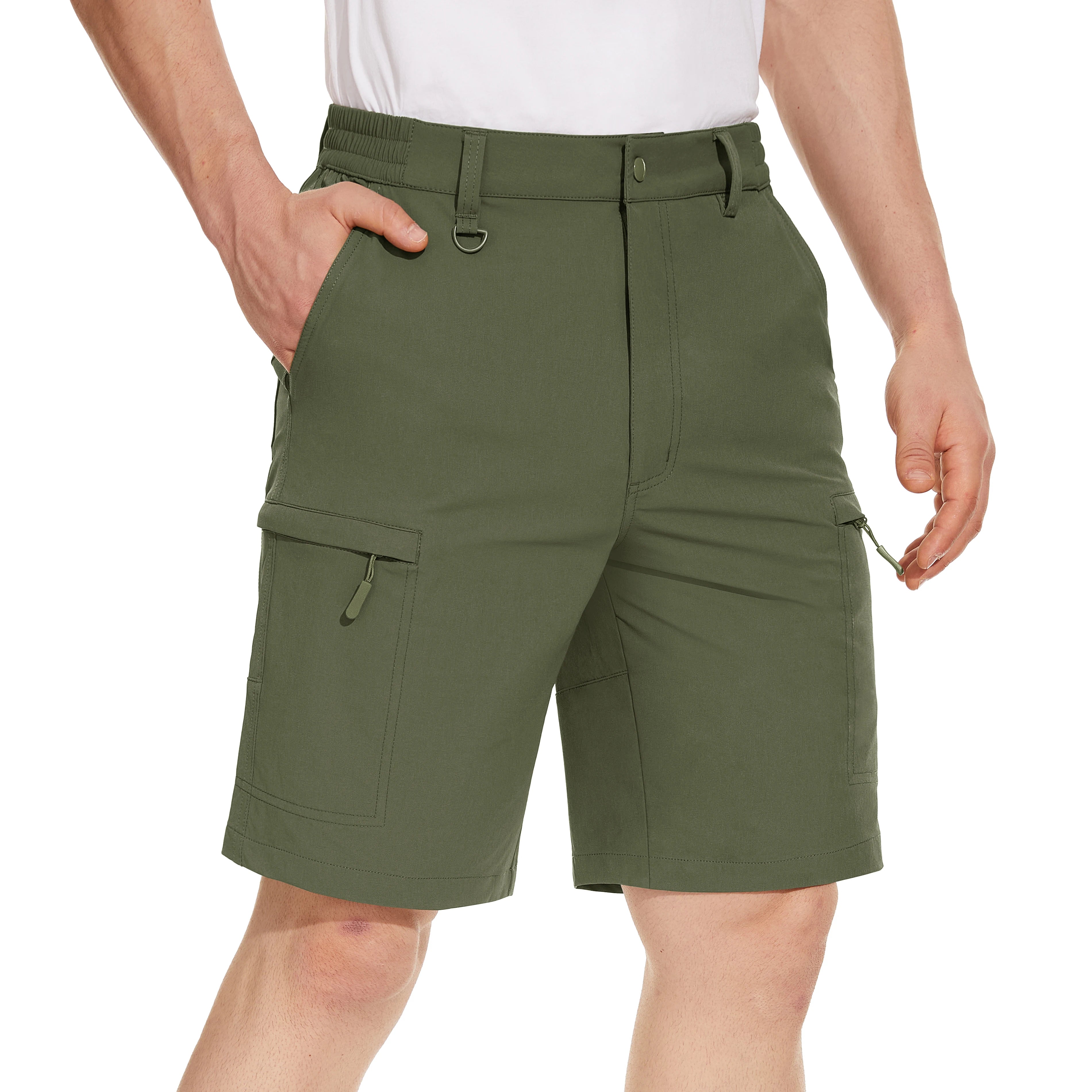 Men's Quick Dry Cargo Shorts Summer Waterproof Hiking Shorts Outdoor Multi-pockets Camping Training Work Shorts Man