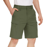 Men's Quick Dry Cargo Shorts Summer Waterproof Hiking Shorts Outdoor Multi-pockets Camping Training Work Shorts Man