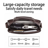 Stylish Men's Leather Shoulder Bag, Casual Crossbody Purse with Adjustable Strap, Perfect for Work, Travel, and Daily Commute