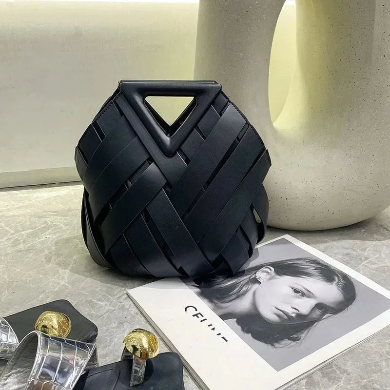 Trendy Vegan Leather Woven Tote Bag for Women Top Handle Purses and Handbags Fashionable Crossbody Shoulder Bag Tote Purses 2025