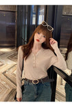 2026 Casual Slim Button Knitted Pullover Autumn Winter Women Sweaters Sweater Femme Basic Solid Jersey Tops Fashion Clothes