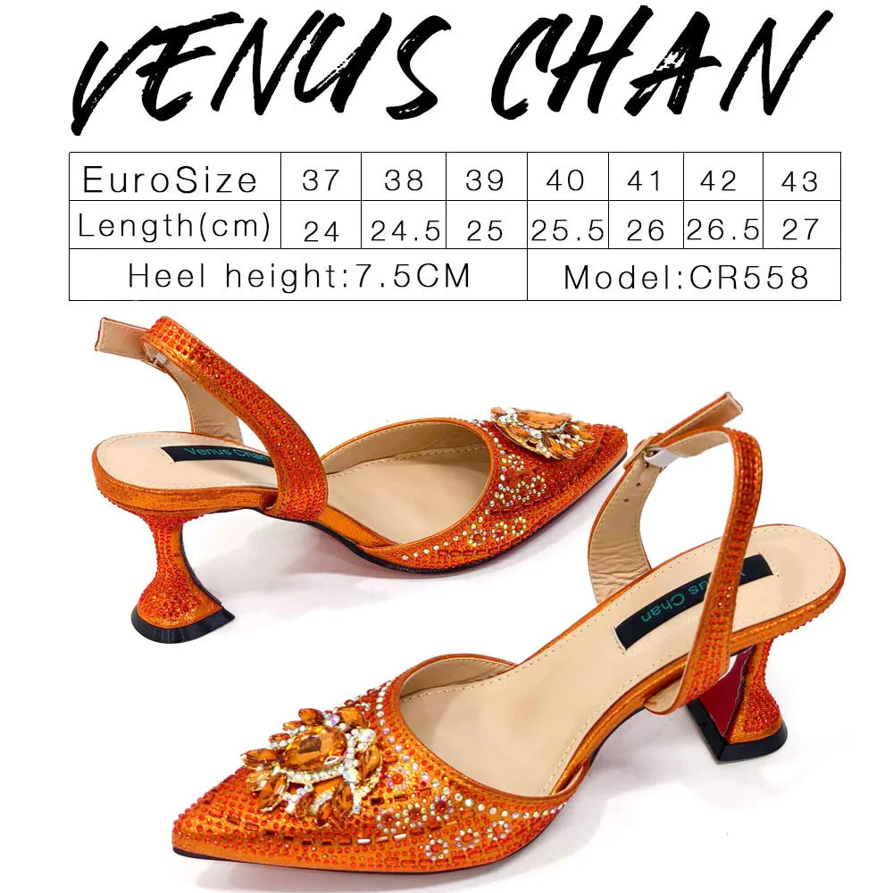 New Fashion Women's Summer Elegant High Heels Women's Sandals Luxury Wedding Italian Women's Party Shoes All Diamond