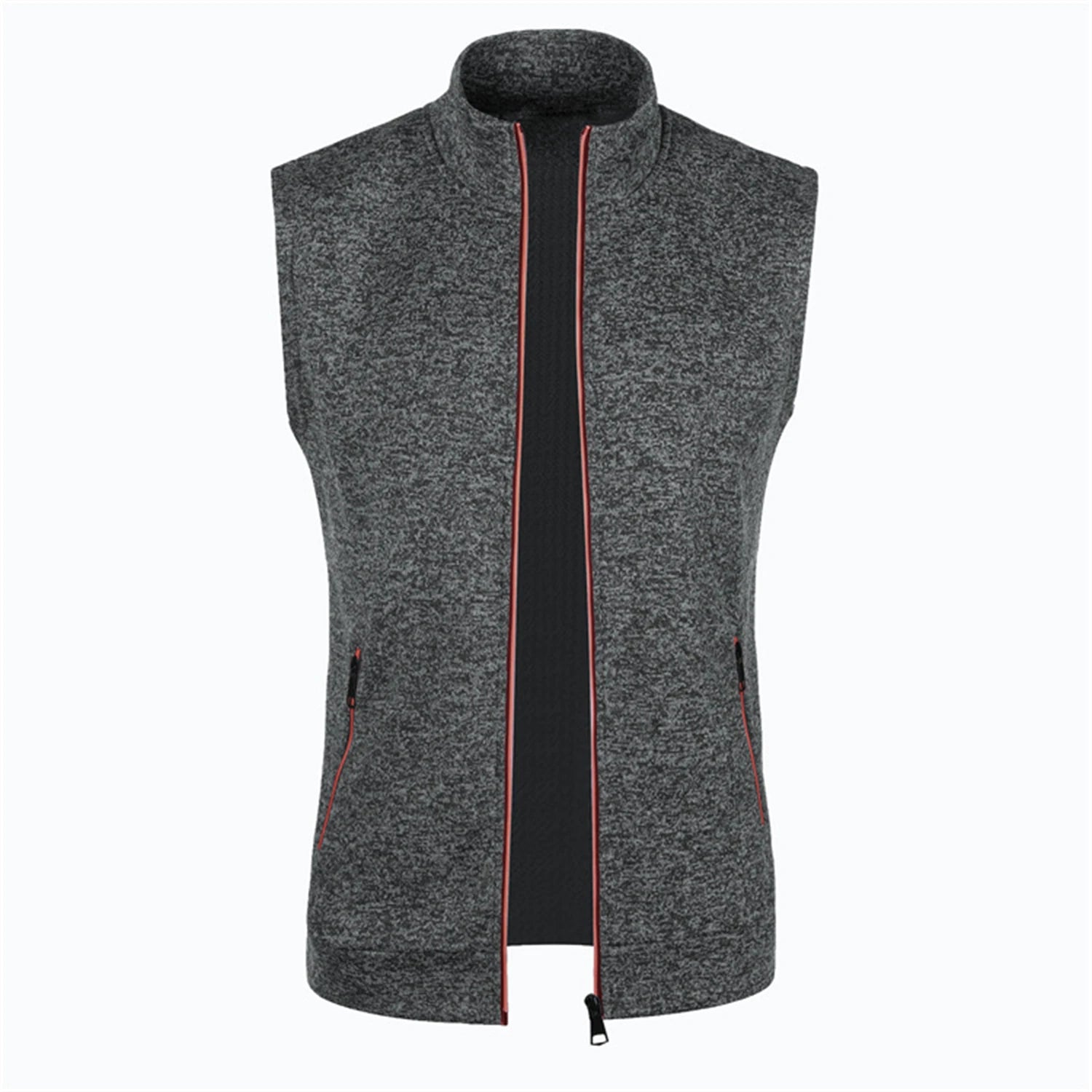 Autumn winter men's knit velvety fashion zipper top vest