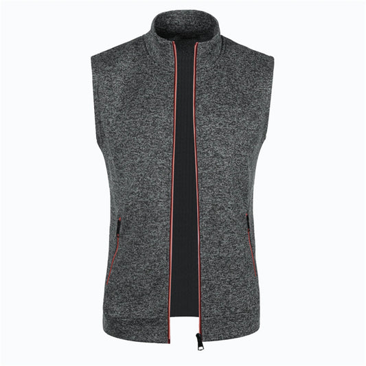 Autumn winter men's knit velvety fashion zipper top vest