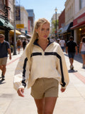 Women's Jackets Beige Black Zip Collar Crop Jacket Lapel Loose Streetwear Spring Autumn Chic Sports Outfits Short Coats 2026 New