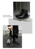 Hot-Selling Leather Boots for Men Fad Square Toe Drape Casual Chelsea Boot British High-end Cool High Top Men Boots Botas Hombre